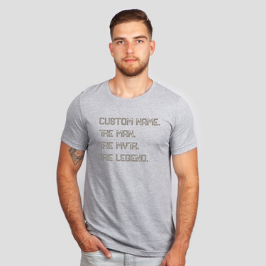 custom name the man the myth the legend gray shirt - colored